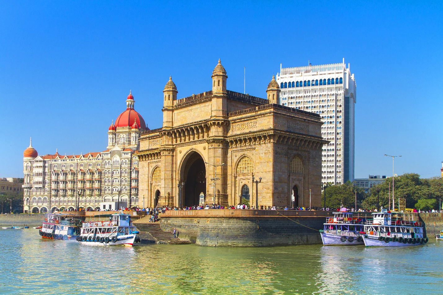 Gateway of India and Taj Palace Hotel